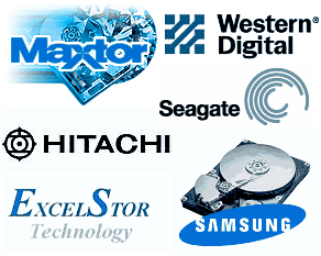 Maxtor, Western Digital (WD), Hitachi, Seagate, Samsung, ExcelStor, Toshiba, Fujitsu-Siemens